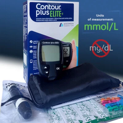 BAYER Contour plus ELITE Misuratore Glicemia MMOL/L+ Strisce Reattive 50/100/200 pz