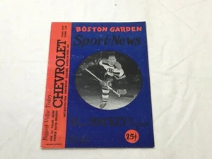 1954 NHL Bruins vs Detroit Red Wings Game Program Magazine Boston Garden Feb 7th - Picture 1 of 4