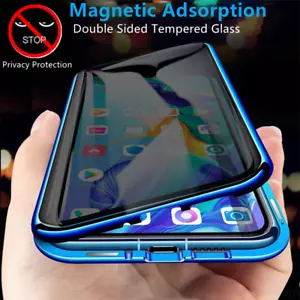 360° FRONT+BACK Glass Magnetic Privacy Phone Case For Samsung S24 S25 Ultra S23 - Picture 1 of 20
