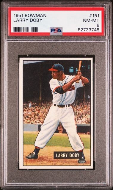 1951 Bowman Larry Doby #151 - PSA 8 NM-MT - Sharp Looking Card - Recently Graded
