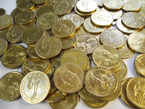 Lot of $20 in Circulated Better Gold Presidential Dollars. 2007-2011 Most Denver Cover