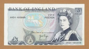 Super Rare Scarce Genuine 1971 England Bank GBP 5 Pounds with Off Center ERROR  - Picture 1 of 2