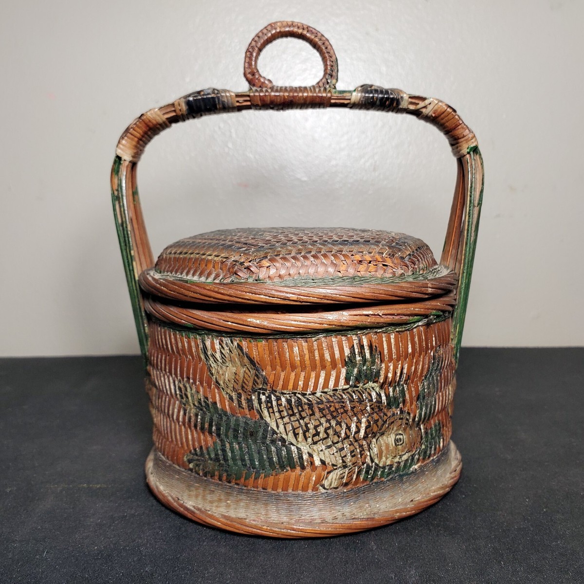 antique chinese basket/アンティークチャイニーズバスケット Antique Chinese Basket 19th Century Qing Hand Made Bamboo