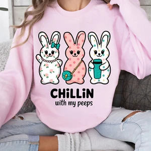 Easter Peeps Shirt, Chilling with My Peeps Shirt, Kids Easter Shirt, Cute Shirt - Picture 1 of 10