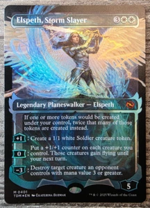 MTG - Elspeth, Storm Slayer - Borderless, Ext-Art, FOIL, TDM - Mythic 0401 MINT - Picture 1 of 2