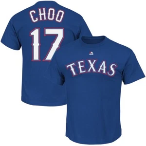 Texas Rangers #17 Shin-soo Choo Men's Cross Stitch Style Jersey Tee Shirt MLB - Picture 1 of 10