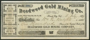 U.S.A.: Deadwood Gold Mining Co., Willow Valley District, Nevada County, Cali... - Picture 1 of 1