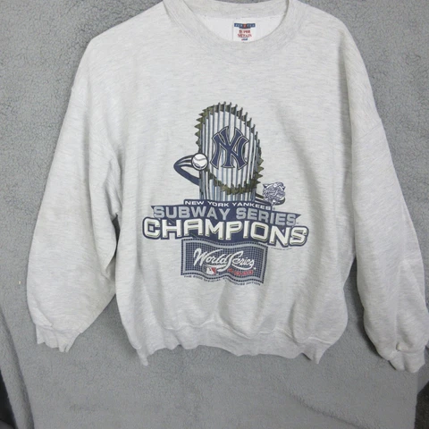 Vintage New York Yankees Sweatshirt Adult Extra Large  Gray 2000 World Series Cover
