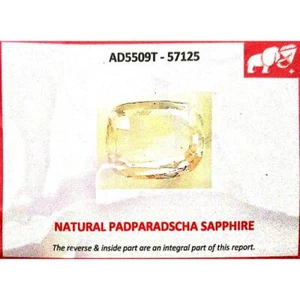 CERTIFICATE inc.*1.04 Cts Natural Pink PADPARADSCHA SAPPHIRE Ceylon No HEATED - Picture 1 of 4