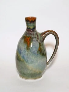 Sunset Canyon Stoneware Art Pottery Jug Rainbow Drip Glaze - Vase Nebula Line - Picture 1 of 18