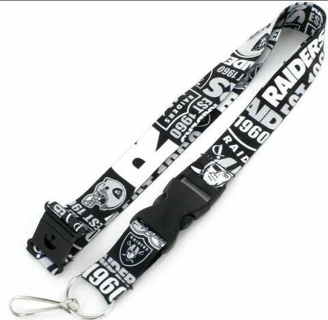 Las Vegas Raiders Raiders Dynamic Clip On Keychain Lanyard -New NFL Cover