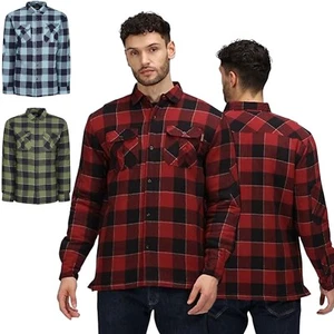 Mens Regatta Professional Caual Workwear Durable Shelford Padded Check Shirt - Picture 1 of 10