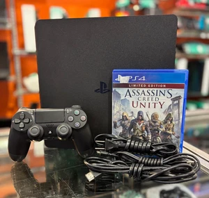 Sony PlayStation 4 PS4 Slim 1 TB Console W. Black Remote, AC, HDMI Cable & Game - Picture 1 of 7