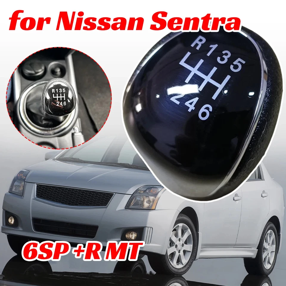 6 Speed + R Shift Knob Manual Gear Stick Lever For Nissan Sentra B16 2006 - 2012 Foto 1 de 4