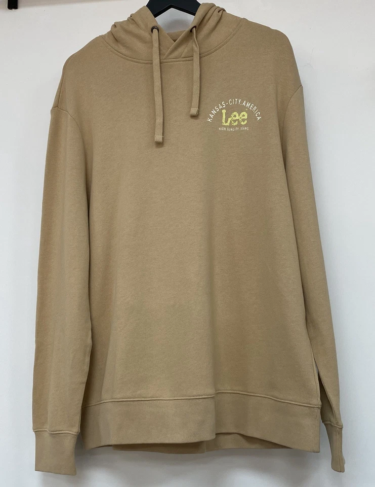 LEE Mens Hooded Top Long Sleeve camel brown 100% cotton VGC - Image 1 of 4