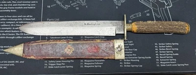 Cuchillo Bowie A. Washingtonian A. Leon 190 Solly St. Sheffield Inglaterra OK Original Foto 1 de 4