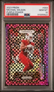 2023 Panini Prizm Michael Wilson Rookie Purple Power /49 #303 RC - PSA 10 - Bild 1 von 2