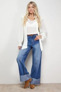 Oasis Denim-Blue Straight Jeans Womens Daywear Jeans - Picture 1 of 5