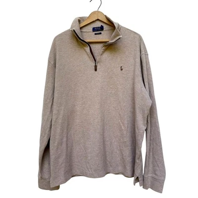 Polo Ralph Lauren Estate Rib 1/4 Zip Pullover XXL 100% Cotton Tan - Image 1 of 4