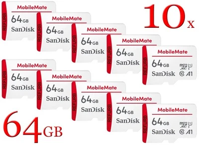 LOTE 10x Tarjeta microSD SanDisk Ultra® (hasta 120 MBP) - 64 GB con adaptador SD Foto 1 de 4