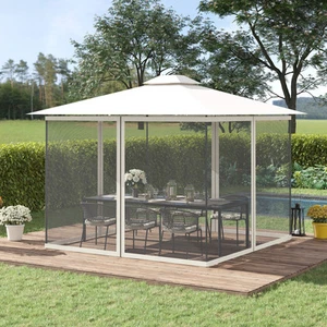 Universal 10' Universal Gazebo Replacement Mesh Netting Screen Walls, White - Picture 1 of 11