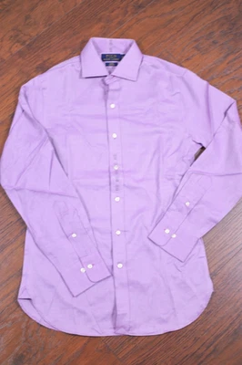 Nuevo Polo Ralph Lauren Slim Fácil Cuidado Botón Frontal Camisa Púrpura Para Hombres 14.5 - 32/33 Foto 1 de 3