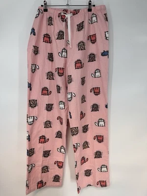 Woman’s Fluffy Cartoon Cat Pajama Flannel Lounge Pants Sleepwear Size XL - Image 1 of 4