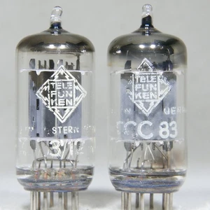 Matched Pair Telefunken ECC83/12AX7 Smooth Plate Diamond Mark on Bottom Strong - Picture 1 of 14