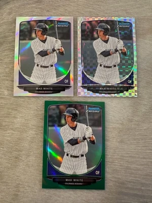 MAX WHITE 2013 BOWMAN CHROME MINI GREEN /75 XFRACTOR /100 REFRACTOR /100 RC LOT - Image 1 of 2