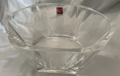 Хрустальная чаша без свинца P&D 9 1/2 дюйма x 4 дюйма бывшая в употреблении - Изображение 1 из 3
