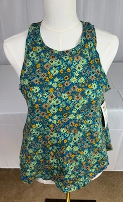 Camiseta sin mangas SECRET TREASURES para mujer S (4-6) pijama tejido para dormir • verde azulado estrella floral Foto 1 de 4