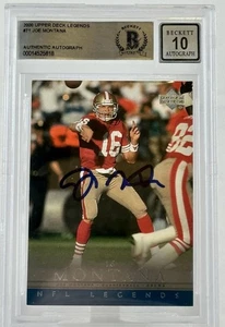 2000 Upper Deck Legends #71 Joe Montana Auto SF 49ers BGS Autograph 10 - Bild 1 von 7