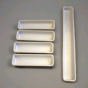 The Pampered Chef Simple Additions 5 PC White  Hospitality Set #1945 NEW  - Picture 1 of 3