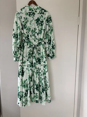 Witchery Green And White Linen Summer Dress  - image 1 of 4