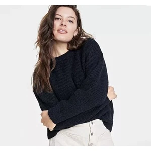On 34th Women's Black Shaker Crewneck Long-Sleeve Sweater Plus Size 2X NWT - Picture 1 of 7