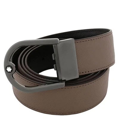 Montblanc Horseshoe Buckle Saffiano Printed Reversible Leather Belt - Image 1 of 3