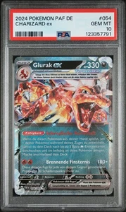 POKEMON GLURAK EX PALDEAS SCHICKSALE - 054/091 - PSA 10 - DEUTSCH - Bild 1 von 2