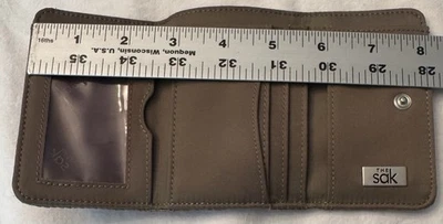 THE SAK Tan Crochet Tri-Fold Wallet 4”x3” Dividers, ID & CC Holder & Snap Close - Image 1 of 4