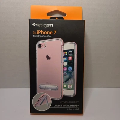 Spigen Crystal Hybrid Case w/ Kickstand for Apple iPhone 7 - Rose Gold NEW - Image 1 of 2