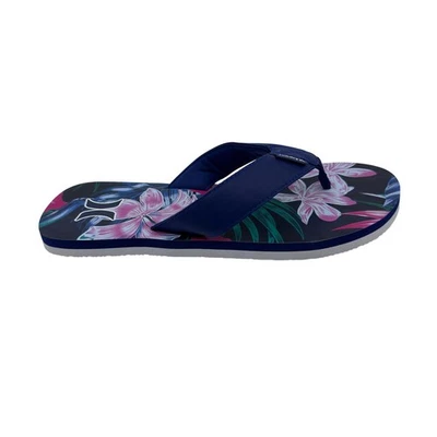 Мужские сандалии с логотипом Hurley темно-синие с цветочным рисунком зеленые для бассейна пляжа шлепанцы - Изображение 1 из 4