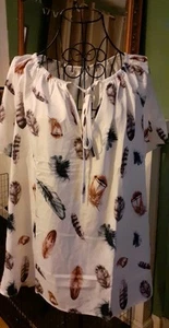 Ladies Feather Design Summer Top Size 18 New Without Tags #featherdesigntop - Picture 1 of 1