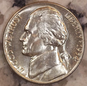 1954 D Jefferson Nickel Choice ¡BU! - Imagen 1 de 2