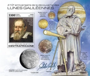 África Central - Cuatro lunas galileanas 2020 - Hoja de recuerdo de estampillas - CA200108b - Imagen 1 de 1