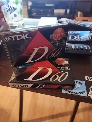 2 Pack TDK D60 High Output IECI Type I Blank Cassette Tapes - Brand New Sealed - Image 1 of 4