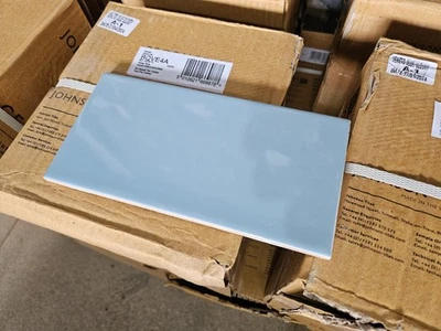 Johnsons 200x100mm Wall Tiles PRICE FOR LOT Veneto Blue Glossy; 14 square metres - Image 1 of 4