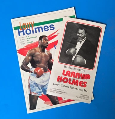 Folleto informativo y cuadro de mando de boxeo Larry Holmes Foto 1 de 4