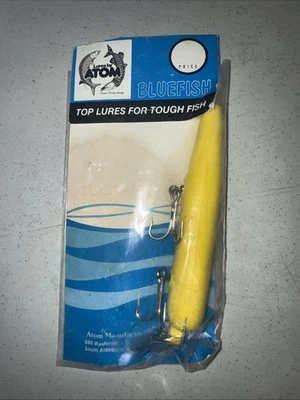 收藏品老式原子咸水游泳塞 - 黄色 - 6 英寸长 - 全新带盒 — 第 1/4 张图片