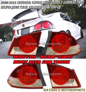 Luces traseras Depo de 4 puertas Acura CSX (JDM Civic) 06-11 - Imagen 1 de 2
