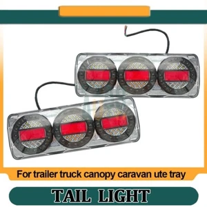 Pair LED Tail light 3 Combination For Trailer Truck Canopy Caravan Ute Tray - Picture 1 of 5