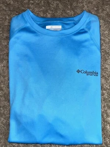 Men's Columbia Deep Waves Blue Short Sleeve Sun Tee Shirt Medium MSRP $40 - Picture 1 of 9